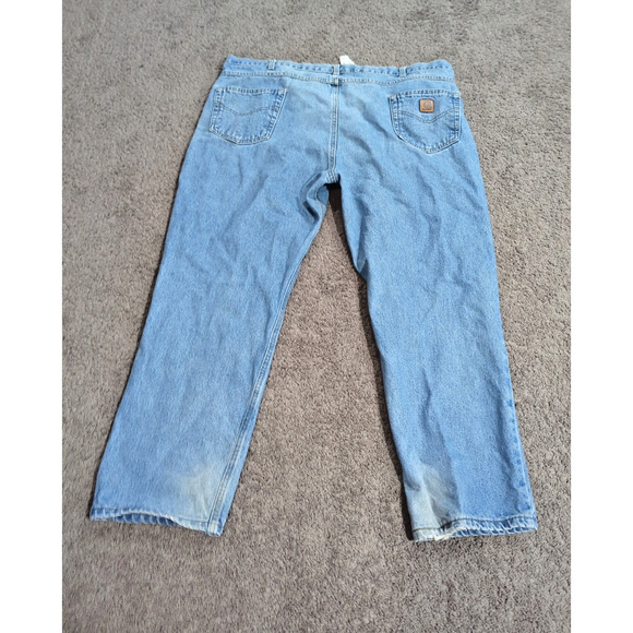Carhartt Jeans Mens 46/30 Traditional Fit Blue Denim Cotton Workwear B18 STW - Picture 4 of 5
